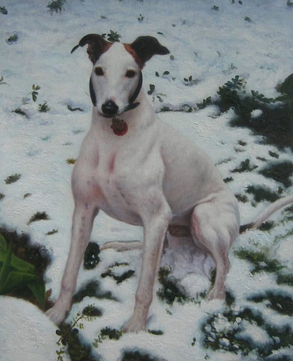 Oil painting dog portrait